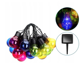 Girlanda Ogrodowa Solarna 20 LED kulki Multikolor