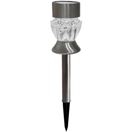 Lampa solarna inox Led KRYSZTAŁEK RGB satyna