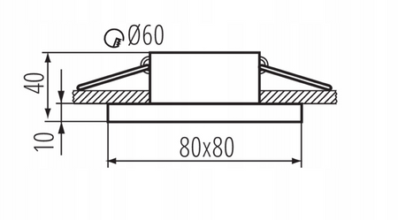 Oprawa hermetyczna stała IP44 czarna kwadrat