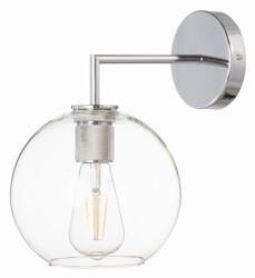 Kinkiet metalowy satynowy Madrid szklana kula