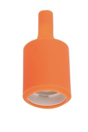 Oprawka dekoracyjna silikonowa E27 walec pomarańczowa
