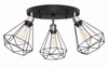 Lampa sufitowa plafon 3 klosze Diament czarny