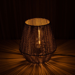 Lampa stołowa stojąca strunowa pleciona BOHO czarna