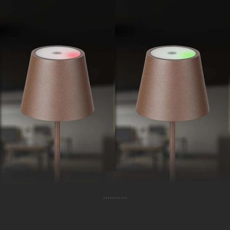 Lampka Biurkowa Nocna V-TAC 1,5W LED Ładowanie Ściemnianie IP54 Brąz