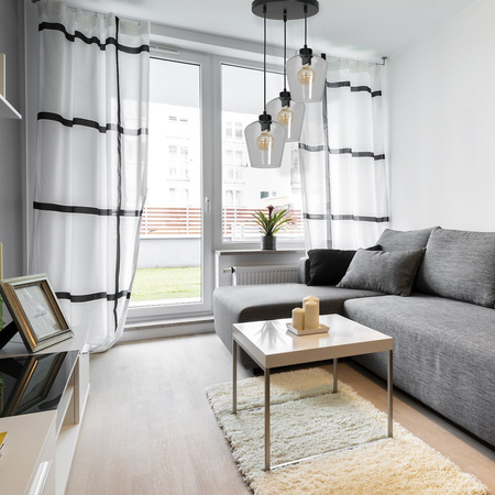Szklana Lampa wisząca SANTIAGO CLEAR 3xE27