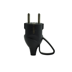 Wtyczka UNI-SCHUKO prosta z uchem z/u czarna 16A 2P+Z