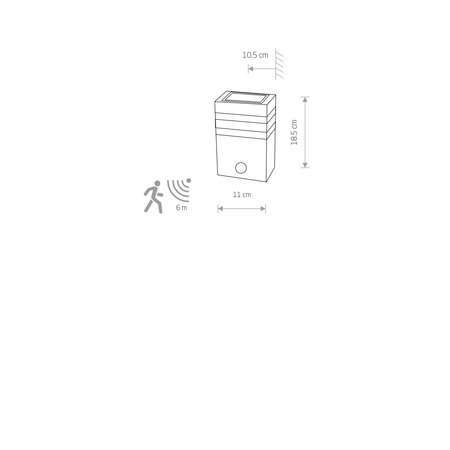Nowodvorski Lampa zewnętrzna natynkowa czarna RIO SENSOR
