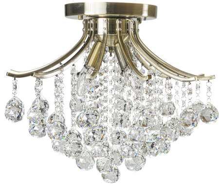 Lampa sufitowa Wenecja 4xE14 mosiądz i kryształ