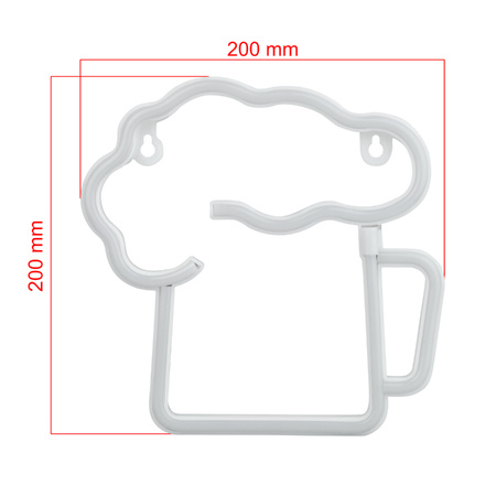 Dekoracja świetlna Neon LED piwo 20 x 20 cm