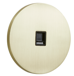 Gniazdo RJ45 podtynkowe okrągłe metalowe TOGGLICA ROUND złoty szczotkowy