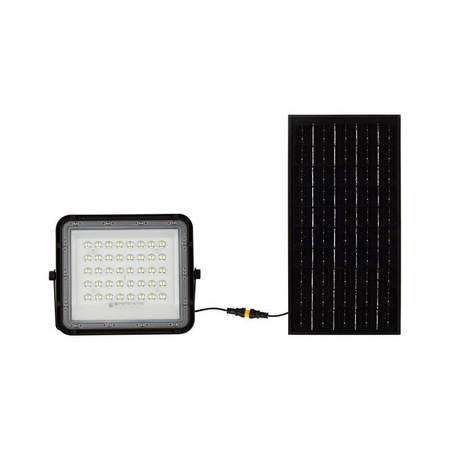 Projektor LED Solarny V-TAC 10W Pilot, AUTO, Timer, IP65 Czarny VT-80W 6400K 800lm