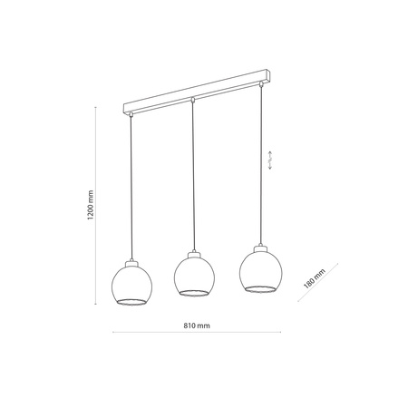 Lampa wisząca DEVI Amber 3xE27 listwa 