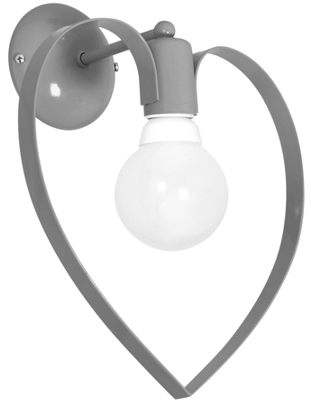 Kinkiet dziecięcy AMORE GREY metalowy 1xE27 szary