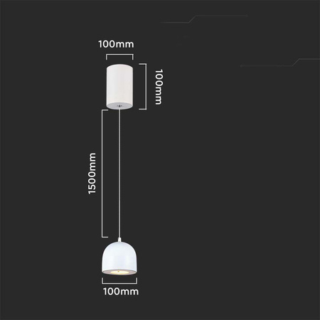 Oprawa Zwieszana V-TAC LED 8,5W 100cm Regulowana, Dotykowy włącznik Biała VT-7795 3000K 850lm
