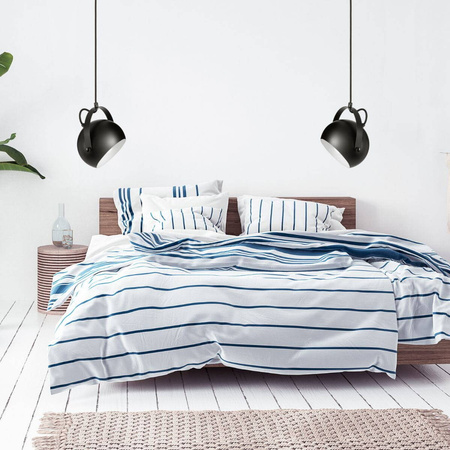 Lampa wisząca z uchwytem LEO  czarna okrągła metalowa loft