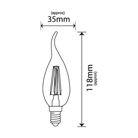 Żarówka Filament  LED C37  E14  4W 420lm 4000K