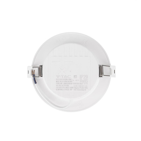 Panel Wpuszczany V-TAC 6W LED SAMSUNG CHIP Okrągły 120x28mm VT-61006RD-S 6500K 660lm 5 Lat Gwarancji