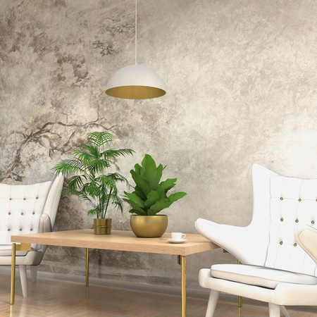 Lampa wisząca BETA biała złota 1xE27 35cm