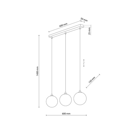 Lampa wisząca ELENA 3xG9