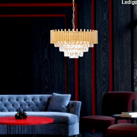 Lampa kryształowa luksusowa żyrandol Luxury gold mała 4xE14