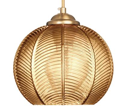 Lampa wisząca szklana kula JOY klosz bursztynowy