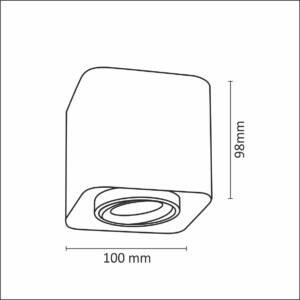 Oprawa natynkowa LED XENO kwadrat 15W 1200lm 3000K biało-złota