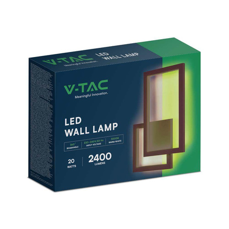 Kinkiet Ścienny LED V-TAC 20W Brąz Corten VT-11120-C 3000K 2400lm