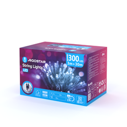 Lampki choinkowe 300 LED barwa zimna 6500K IP44 30m