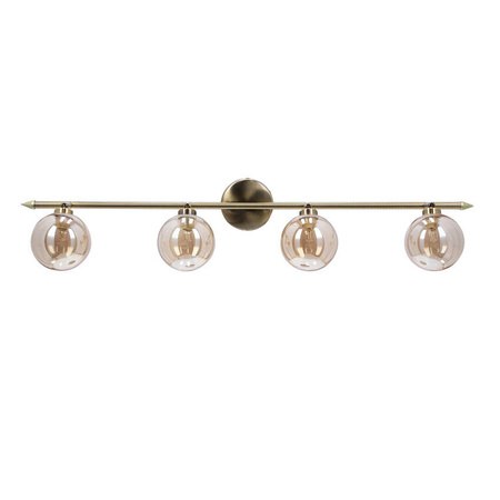 Rodia lampa sufitowa listwa patynowy 4x40w g9 klosz bursztynowy