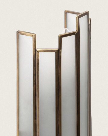 Kinkiet z Metalu i Szkła Bredos 2xE14 złoty