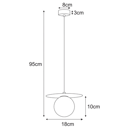 Pojedyncza lampa wisząca, czarna konstrukcja K-5435 z serii ROBIN