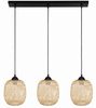 Lampa wisząca 3xE27 potrójna listwa czarna 