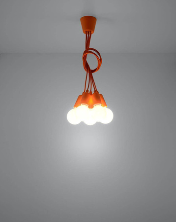 Lampa wisząca DIEGO 5 pomarańczowy