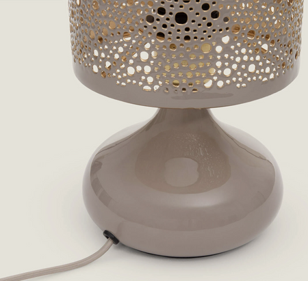 Metalowa lampka stołowa nocna 1xE27 HARISH kaszmir