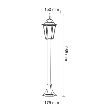 Lampa zewnętrzna LIGURIA 1m patyna 1xE27