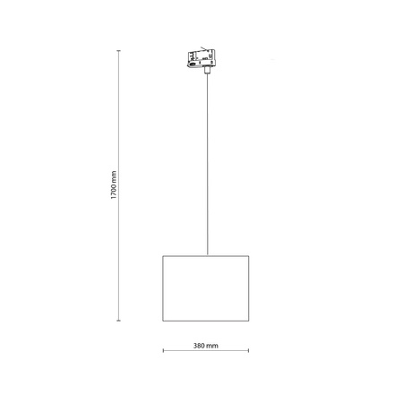 Tk Lighting TRACER LINEN 380 TRÓJOBWODOWY lampa wisząca 1XE27