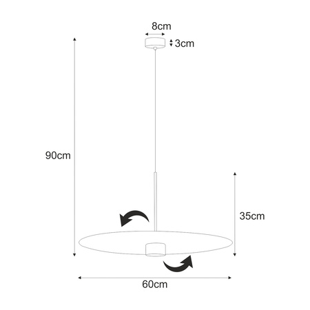 Lampa wisząca z regulacją kąta świecenia K-5458 z serii BURGAS