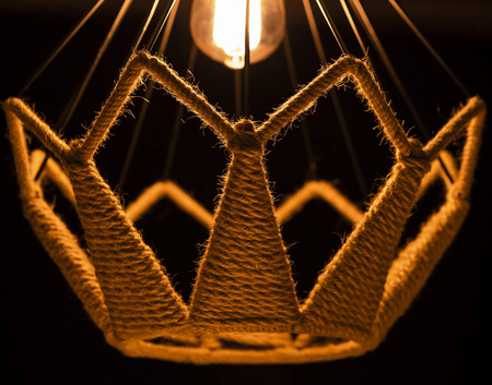 Lampa wisząca duża GEO BOHO sznur juta