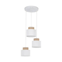 Lampa wisząca Duo White Juta koło 3xE27