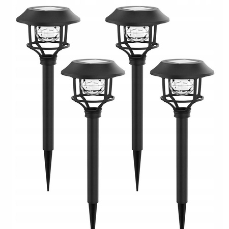 Lampa solarna ogrodowa wbijana LED 42cm RGB zestaw 4 sztuk