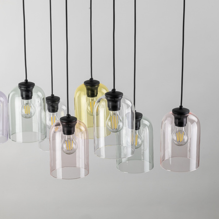 Szklana lampa wisząca MOLLY 8xE27 multikolor