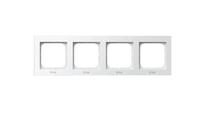 Ramka poczwórna do łączników IP-44 Sonata Ospel Biały