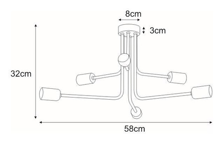 Lampa sufitowa K-3891 -SKADI