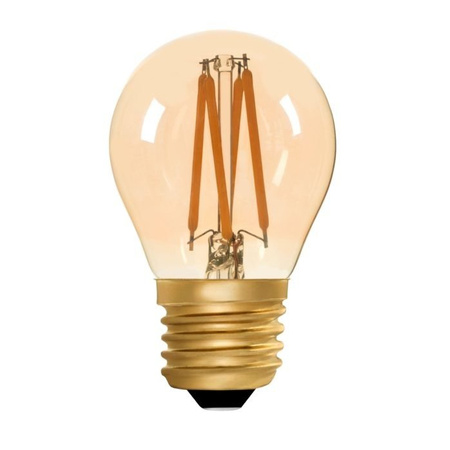 Żarówka Led E27 4W G45  kulka ciepła 2200K filament amber