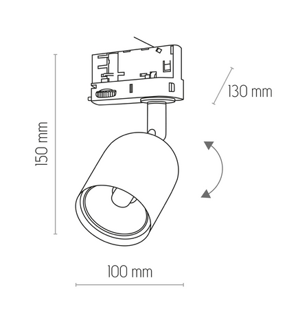 Reflektor szynowy biały GU10 3 - fazowy Track Light
