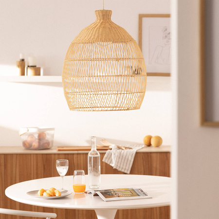 Naturalna lampa wisząca E27 Boho Fuyang