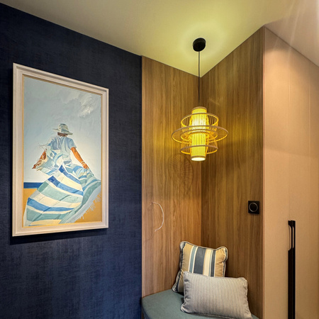 Rattanowa lampa wisząca Astra naturalna 1xE27 Boho