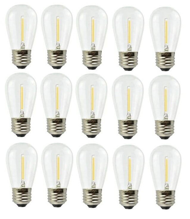 Pakiet 15 szt żarówka LED E27 1W S14 girlandowa
