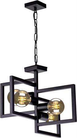 Industrialna, czarna, geometryczna lampa wisząca K-4036 z serii LAVAYA