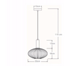 Szklana Lampa wisząca karbowana Retro bursztynowa 30cm złota